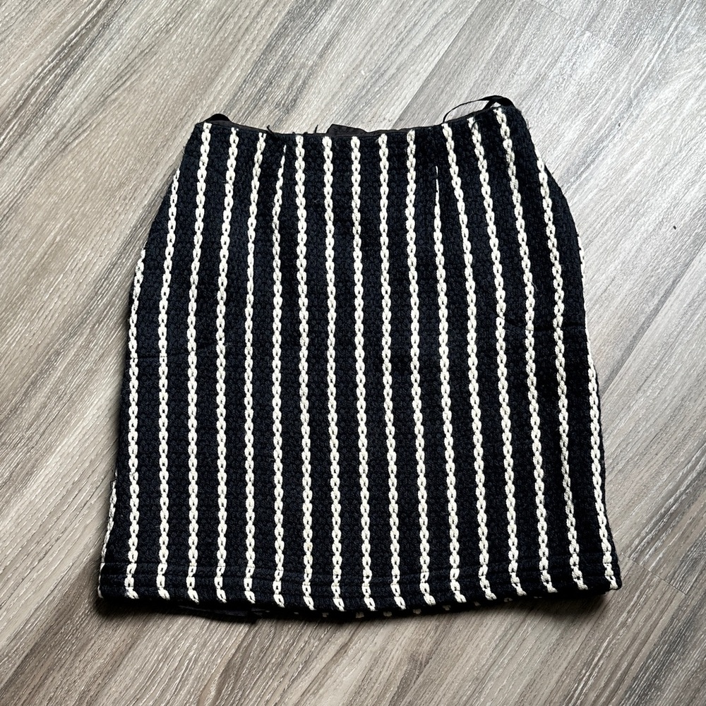Anna Sui Black and White Striped Women's Skirt